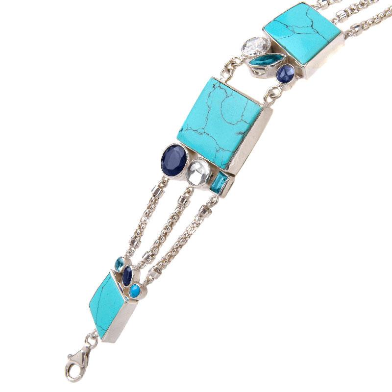 Blue Crystal 3000-0163 — Handcrafted 925 Sterling Silver Jewelry by Artistica