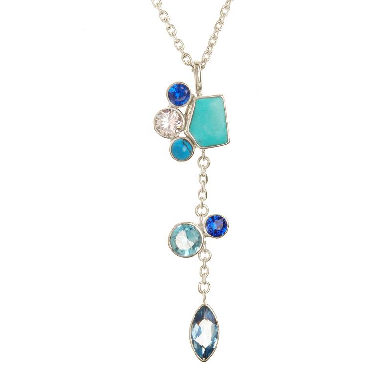 Blue Crystal 2000-0525 — Handcrafted 925 Sterling Silver Jewelry by Artistica