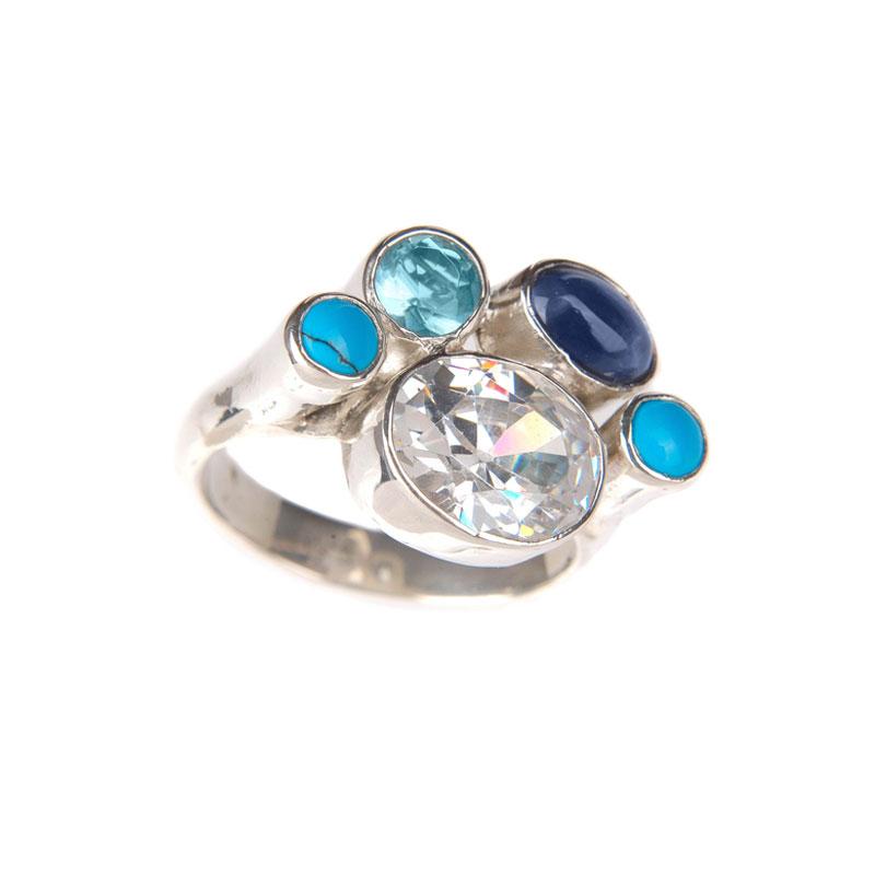 Blue Crystal 4000-0179 — Handcrafted 925 Sterling Silver Jewelry by Artistica