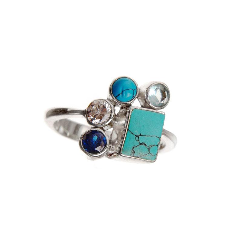 Blue Crystal 4000-0184 — Handcrafted 925 Sterling Silver Jewelry by Artistica
