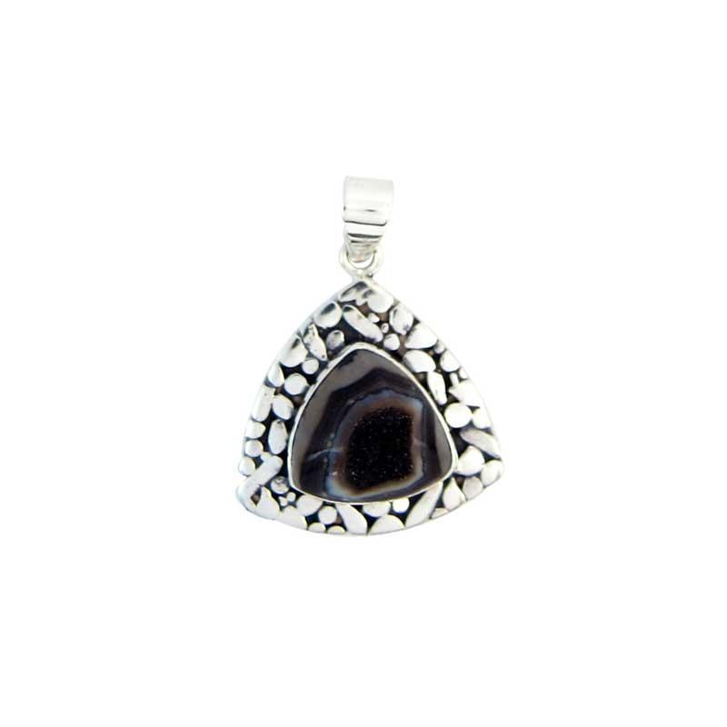 Armadillo Druzy Black Triangle 2000-1898 — Handcrafted 925 Sterling Silver Silver — Artistica Jewelry Surabaya