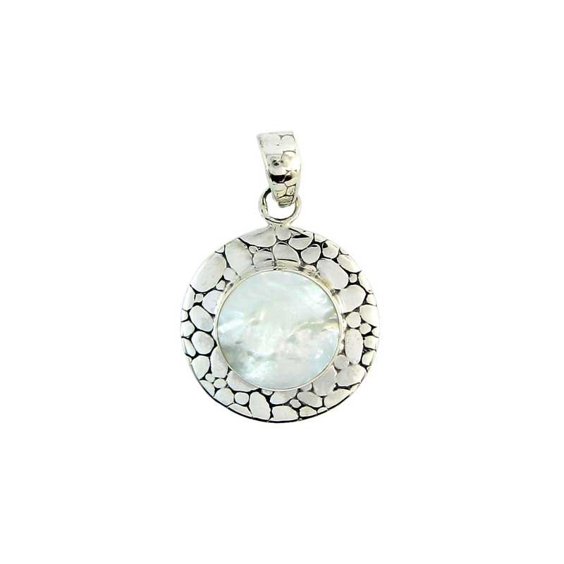 Armadillo Druzy White Circle 2000-1898 — Handcrafted 925 Sterling Silver Silver — Artistica Jewelry Surabaya