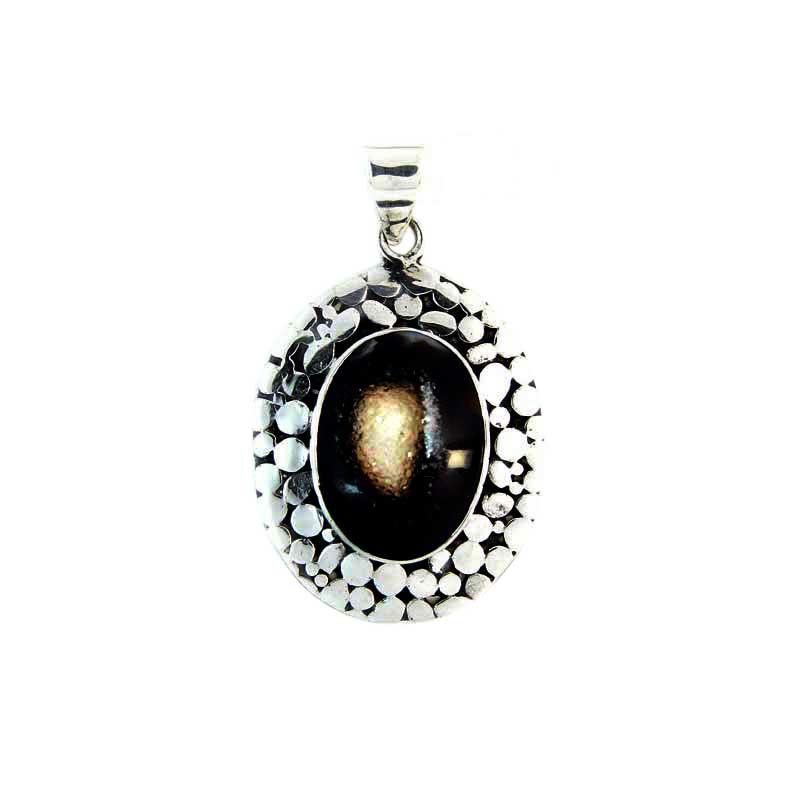 Armadillo Druzy Black Oval 2000-1898 — Handcrafted 925 Sterling Silver Silver — Artistica Jewelry Surabaya