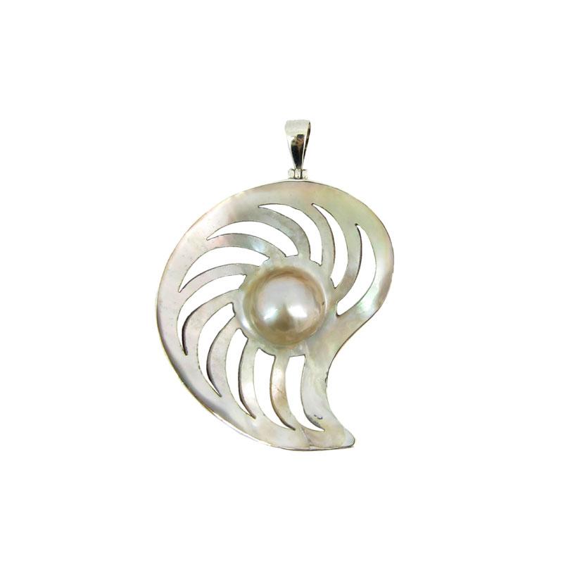 Carving Shell And Pearl A — Handcrafted 925 Sterling Silver Silver — Artistica Jewelry Surabaya