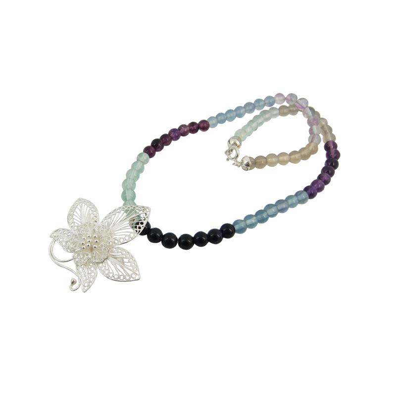 Genuine Flourite 2000-1885 — Handcrafted 925 Sterling Silver Silver — Artistica Jewelry Surabaya